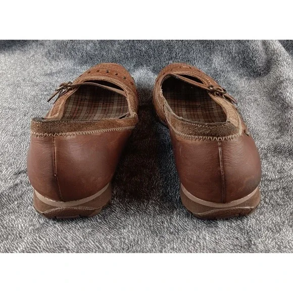 Skechers Women Brown Leather‎ Perforated Ballet Flats Mary Jane Shoes Size 9.5 - Picture 5 of 8